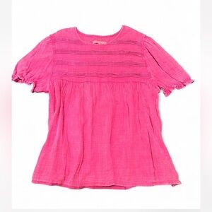 Simply Southern Hot Pink Short Sleeve Babydoll Top